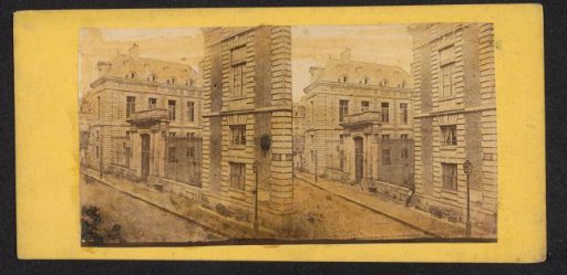View of a gate of a presumed bank building in Paris