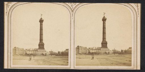 View of Place de la Bastille in Paris with the Colonne de Juillet