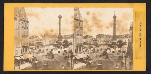 View of Place de la Bastille in Paris with the Colonne de Juillet