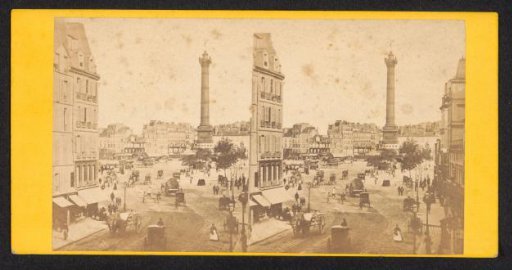 View of Place de la Bastille in Paris with the Colonne de Juillet