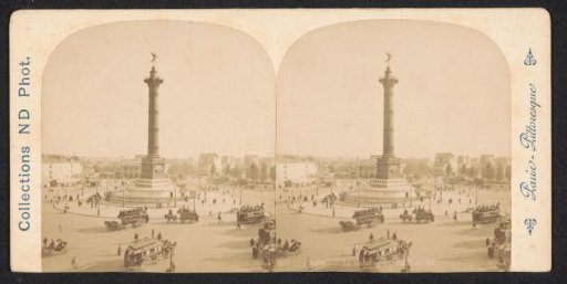 View of Place de la Bastille in Paris with the Colonne de Juillet