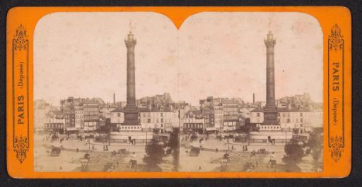 View of Place de la Bastille in Paris with the Colonne de Juillet