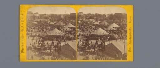 View of the Foire aux pains d'épices fair on the place du Trône in Paris