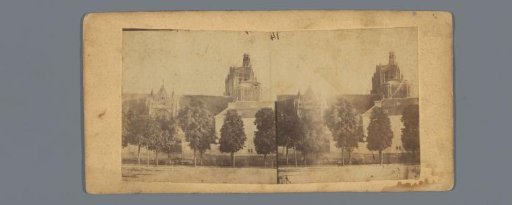 View of a building with a tower, presumably a hospital or a church in Paris