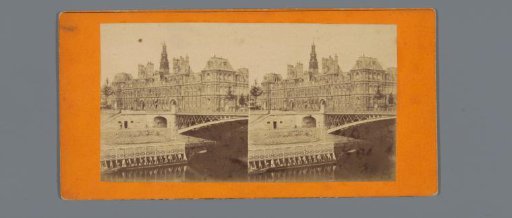 View of the Hôtel de Ville and the Pont d'Arcole, Paris
