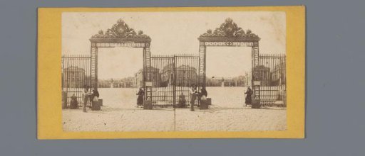 View of the gate of the Palace of Versailles