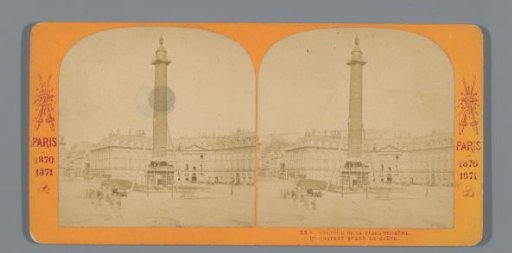 View of the Place Vendôme in Paris, a moment before the toppling of the Vendôme Column during the Paris Commune