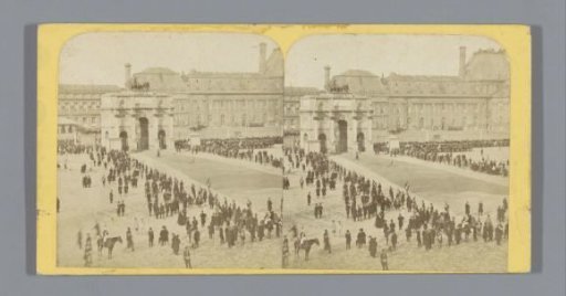Crowd on the Place du Carrousel in Paris during the Fête Industrielle