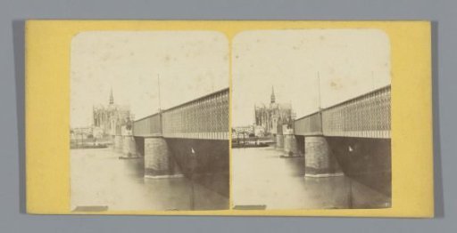View of the Dombrücke in Cologne with the Cologne Cathedral in the background