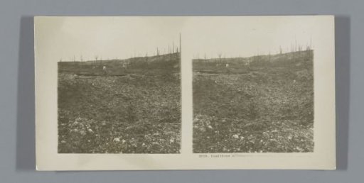 Soldiers in a crater made by a torpedo