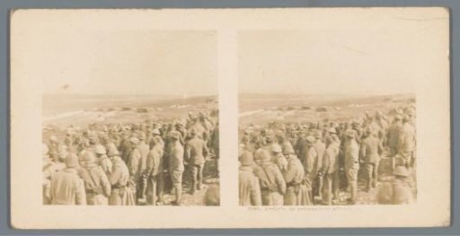 Arrival of German prisoners of war in a French army camp