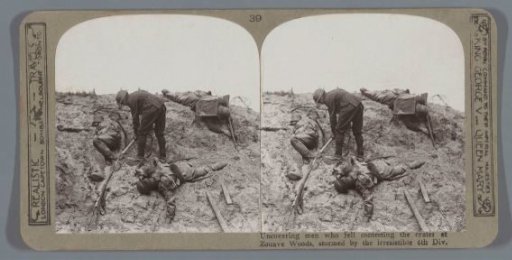 Uncovering men who fell contesting the crater at Zouave Woods, stormed by the irresistable 6th Div.
