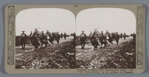 Haughty Prussians with machine-guns captured by "Old Contemptibles" in our advance at Pozieres