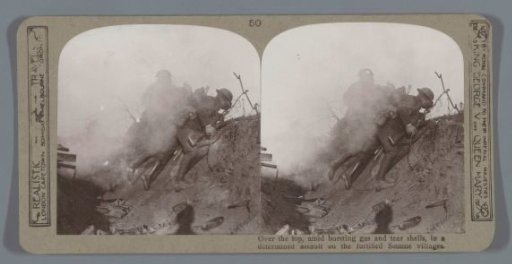 Over the top, amid bursting gas and tear shells, in a determined assault on the fortified Somme villages