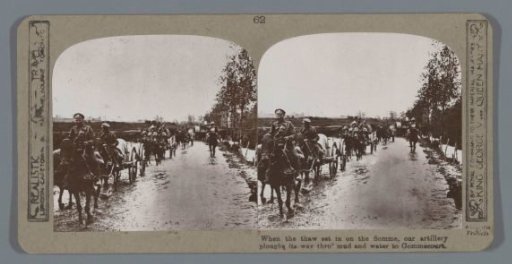 When the thaw set in on the Somme, our artillery ploughs its way thro' mud and water to Gommecourt