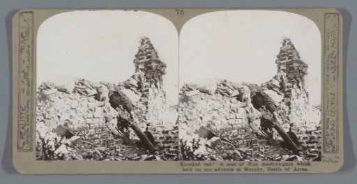 Knocked out! A nest of Hun machine-guns which held up our advance at Monchy, Battle of Arras