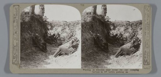 Waiting in trenches near Arras for our creeping barrage to lift before pushing on