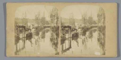 Men beside a lock (presumably) in France