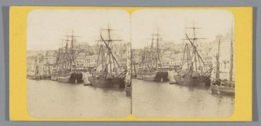 Ships along a quay at Boulogne-sur-Mer