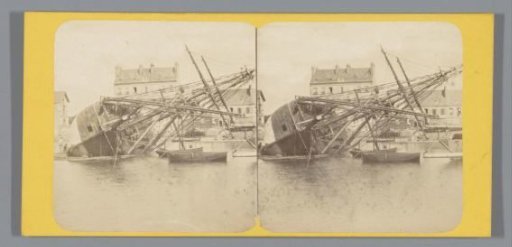 Twisted ship at Cherbourg