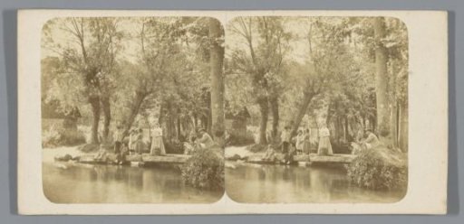 Persons along the bank of the Veules