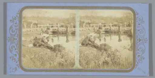 Woman fishing in Touraine