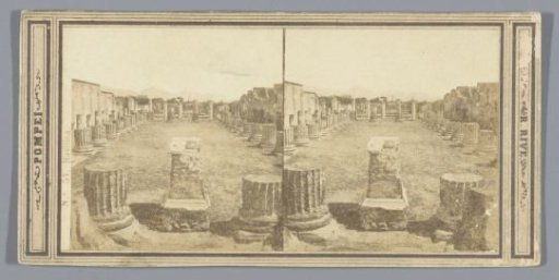 View of the ruins of the basilica in Pompeii
