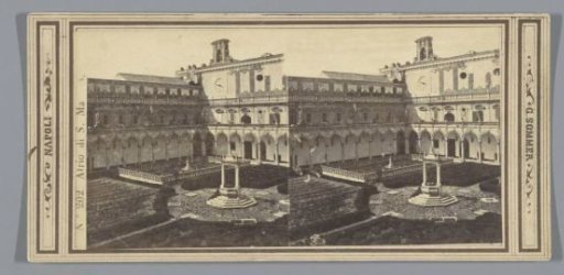 View of the atrium of the Carthusian monastery San Martino in Naples