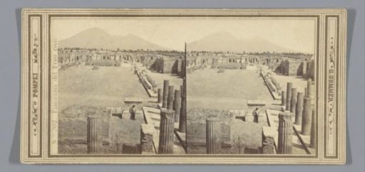 View of the remains of the Foro Civile in Pompeii