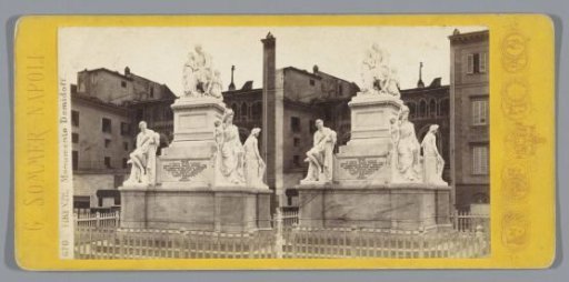 View of the Piazza Demidoff in Florence with a sculpture group by Lorenzo Bartolini
