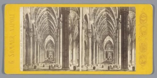 Photoreproduction of a drawing of the interior of the Duomo of Milan