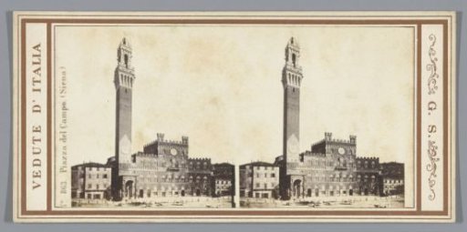 View of the Piazza del Campo with the Palazzo Pubblico in Siena