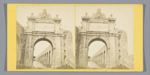 View of the Arch of Paolo V on the Via Aurelia Antica in Rome
