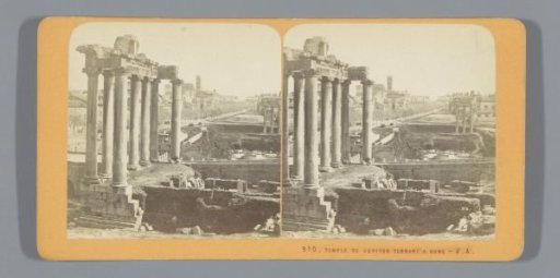 View of the Temple of Saturn in Rome