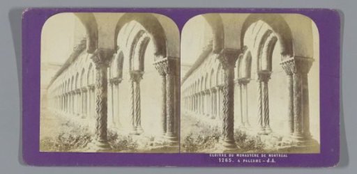 View of the cloister in the courtyard of the Monreale monastery