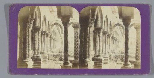 View of the cloister in the courtyard of the monastery of Monreale