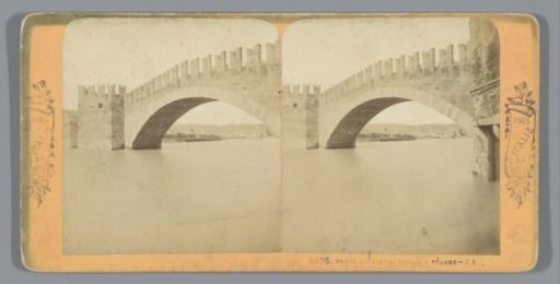View of the Scaliger Bridge near Castel Vecchio, Verona