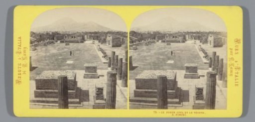 Forum of Pompeii, with Vesuvius in the background
