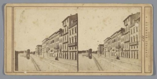 View of a quay (probably) along the Arno in Florence