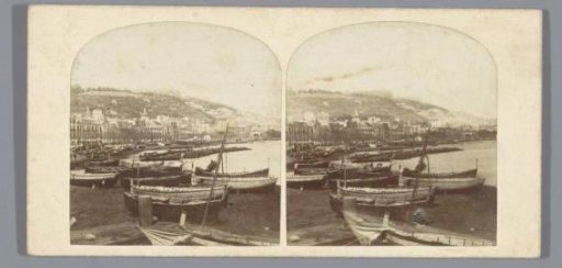 Quay of Naples, with boats in the foreground