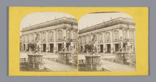 Sculptures of the Dioscuri on the Piazza del Campidoglio at Rome