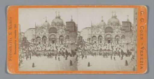 View of St Mark's Square, with the Basilica of San Marco in the background