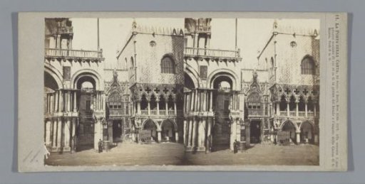 View of the Porta della Carta of the Doge's Palace in Venice