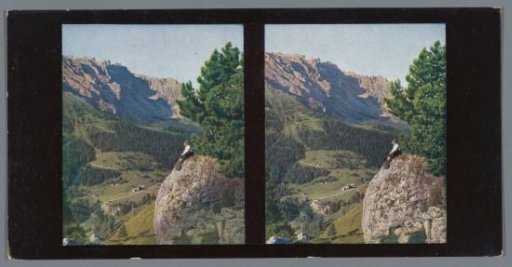 Mountain landscape in the Dolomites, with a view of the Latemar