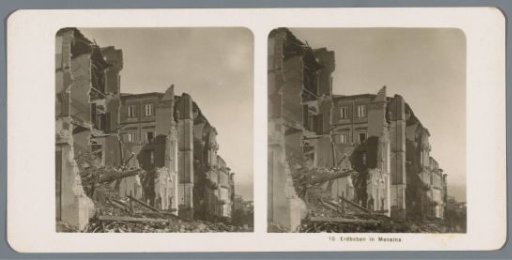 Buildings destroyed by an earthquake in Messina