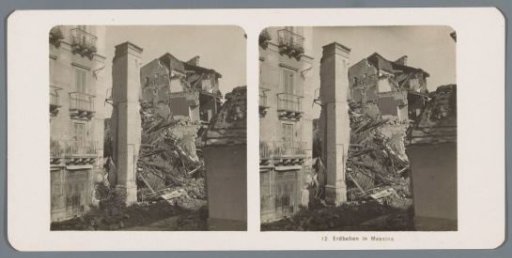 Buildings destroyed by an earthquake in Messina