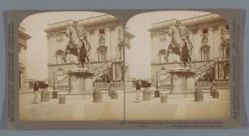 Equestrian statue of Marcus Aurelius on the Piazza del Campidoglio in Rome
