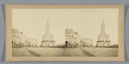 View of a water tower, possibly in Moscow
