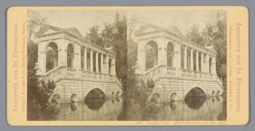 View of a marble bridge in the Catherine Park in Tsarskoye Selo