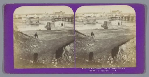 View of ruins of Moorish mills on the Guadalquivir near Córdoba